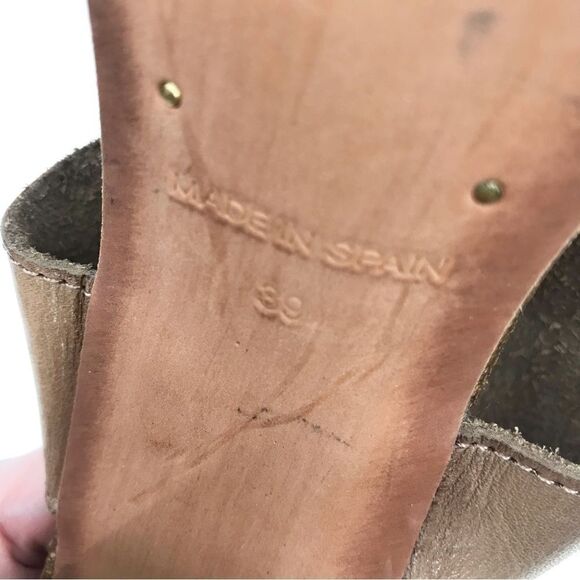 Five Worlds Brown Leather Lace Tie Stacked Heel Platform Sandals - Picture 16 of 16